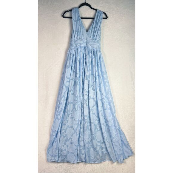 Lulus Sweet Sophistication Light Blue Burnout Floral Maxi Dress Size S NWT - Picture 11 of 15
